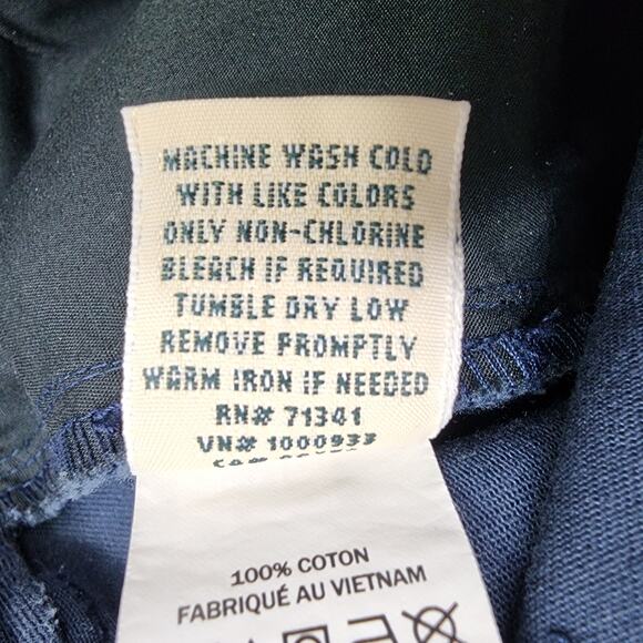 LL Bean Pants Womens 16 Blue Classic Fit Cotton High Rise Straight Leg Trousers - Picture 6 of 12